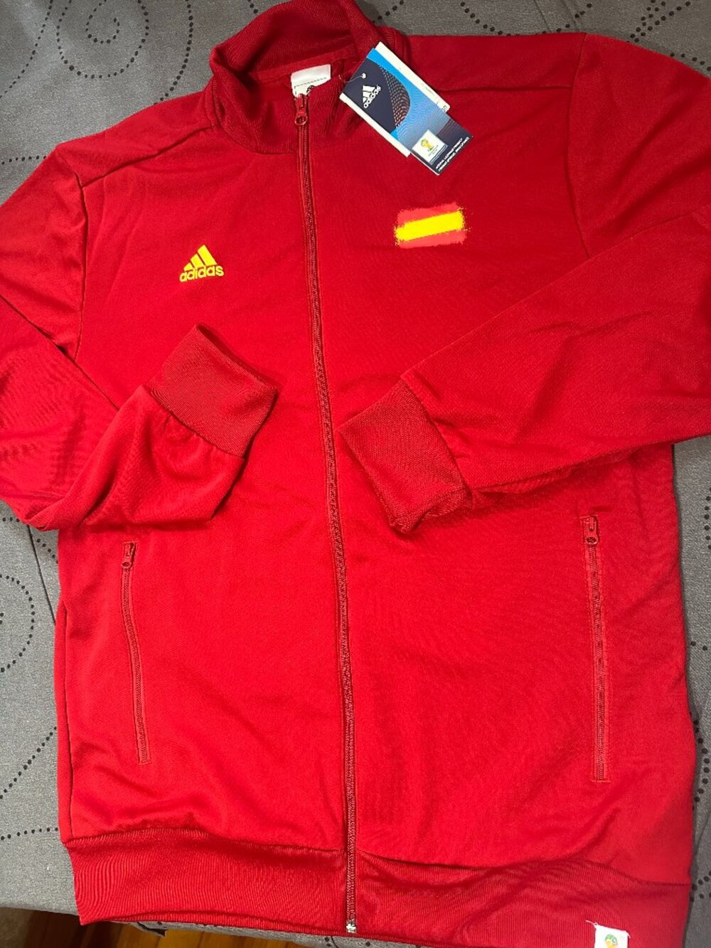 ADIDAS SPAIN WORLD CUP 2014 BRASIL SOCCER-JACKET SIZE L OR M MEN NWT $65.00